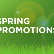 spring promotions on green background